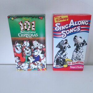 VHS Tapes - 101 Dalmatians Christmas & Dalmatians Sing Along